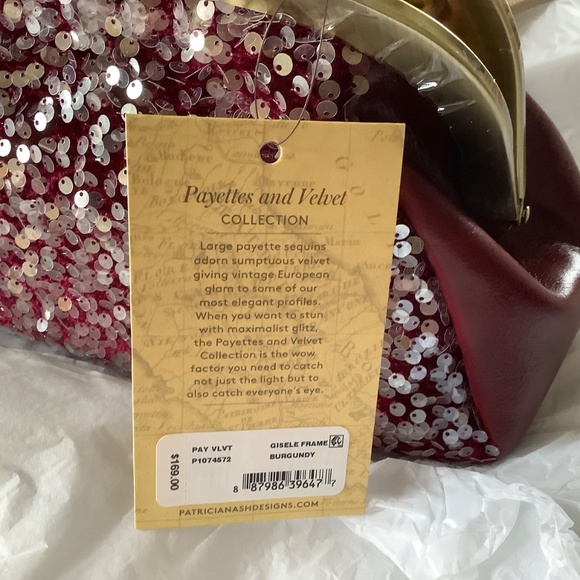 Patricia Nash Gisele Leather Frame Shoulder Bag Burgundy OS - Picture 10 of 16